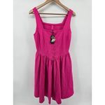 Torrid  Betsey Johnson Pink Lace Up Corset Fit Flare Dress Pockets Size 0 Large Photo 2