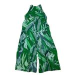 Ted Baker Ismey Green Leaf Print Halter Neck Jumpsuit Wide Leg Flowy Tropical 4 Photo 5