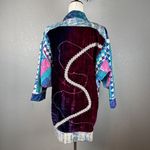 Vintage Handmade Quilted Patchwork Kimono Jacket Coat One Size Cotton Velvet Photo 3