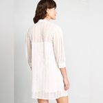 Modcloth  White Sheer Joy Floral Lace Embroidered Mini Shirt Dress M Photo 2