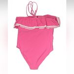 J.Crew Barbie Hot Pink Halter Bandeau Ruffle One Piece Swimsuit Size 12 Large L Photo 2