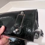 None Lawyer’s bag top handle Leather croc embossing patent leather briefcase Retro Photo 10