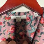 Vince  Pink berry blooms pleated shirt blouse sz S Photo 3
