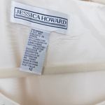 Jessica Howard VTG Womens Linen Skirt Set Sz 12 White Floral Embroidered Cottage Photo 2