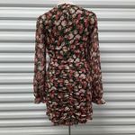 VICI Dress Womens Small Black Floral Long Sleeve Ruched Short Mini Party Photo 5