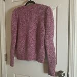 Loft Marled Ribbed V Neck Sweater in Light Fresh Magenta, Size large Photo 9
