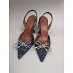 Amina Muaddi  Rosie 95mm slingback denim heels size 38 Photo 2