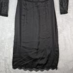 ZARA  Contrasting Lace Midi Dress Black Sheer Sexy Goth Punk Size Medium New Photo 1
