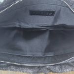 Black Clutch with Silver Metallic Thread Express Black Zip-Up Clutch Bag Photo 7