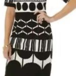 Cato Black White Print Sheath Dress Geometric Print Half Sleeve Size 10 Photo 0