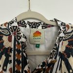 Farm Rio Flower Fan Tapestry Print Puff Sleeve Belted Mini Shirtdress Photo 4