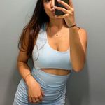 Back Cutout Ruched Bodycon Dress Blue Photo 0