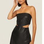 Amanda Uprichard  Kloss Faux Leather Mini Dress Black Womens Size Medium Photo 3