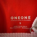 One 5 One ONEONE Red Ribbed Triangle Bikini Top Padded Braided Straps Size S Photo 1