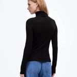 Madewell Wool-Blend Turtleneck Long-Sleeve Tee in Jet Black, Size X-Small Photo 2