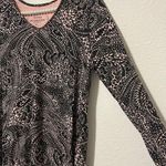 Soma  Size Small Long Sleeve Top Loungewear Soft Cozy Pink Black Tunic Shirt Photo 3