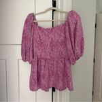 Stine Goya Irene Blouse Snakeskin Pink Puff Slevee Photo 7