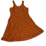 Toad & Co Womens Orange Sleeveless Floral Patterned Dress Crochet Hemline Size S Photo 5