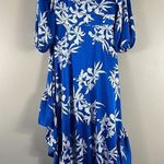 Alexis  for Target Blue Satin Floral High Low Dress Photo 5