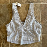 Aerie Lace Waffle Longline Bralette Medium Heather Gray Size Medium Photo 0