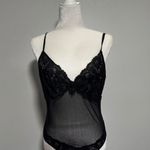 Vintage Rare Intimo Amore Black Lace Bodysuit Slip Dress Sheer Women's sz Large Photo 0