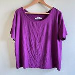 KAVU Women's Islander Viscose Tee Boat Neck Shirt Purple Size M Top Boxy Fit Photo 0