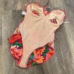 One Piece Vintage 90s swimsuit floral bright tropical slimming Small Photo 13