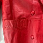 COMINT Womens single breasted red leather jacket blaser VINTAGE M Black Size M Photo 5