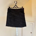 Loft  NWT Women's Raw Edge Fringe Black Tweed Mini Skirt Size 6 Photo 1