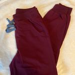 FIGS  Maroon Jogger Pants with Silver Drawstring Photo 0