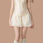 Super cute cream silky look bustier! New Size 3X Photo 0