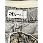 ZARA  Silver Coated High Waisted Denim Straight Jeans Gray Silver Women's US 2 Photo 3
