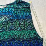 Madison Leigh  Maxi Dress Sleeveless Blue Jewel Tones Ties in Back Photo 5