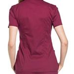 Cherokee Workwear Mock Wrap Medical Scrubs Top Burgundy Wine Size Small Photo 2