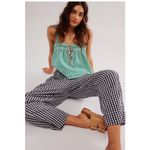 Free People  Preppy Gingham Pants black white sz M Photo 1