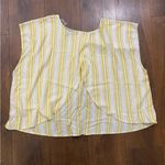 Torrid Linen Blend Yellow Striped Cross Back Crop Top 1X NWT Photo 3