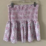 Love Shack Fancy  Pink Floral Misty Mini Skirt in Candy Hearts Photo 1