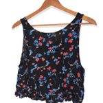 Free People  Intimately Black Floral Swing Crop Top Photo 2