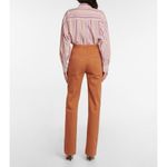 Isabel Marant  Lirokae Herringbone High Rise Pleated Jeans Terracotta FR 36 US 4 Photo 2