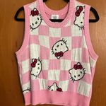 Sanrio Hello Kitty Knit  Pink Checkered Sweater Vest Photo 0