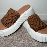 Anthropologie  Maeve Crochet Platform Sandals Photo 0