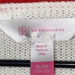 No Boundaries  Junior size XL Merry Everything Sweater - Red, Green, Gold, White Photo 1