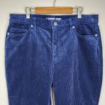 Lands' End Blue Corduroy Pants Stretchy High Rise Women Size 14 P Photo 14