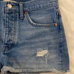 Madewell  Blue Distressed Jean Shorts Cuffed Photo 7