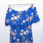 Lovers + Friends  Elouise Tiered Midi Dress Off Shoulder Feeling Blue Floral XS Photo 4