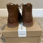Clarks  Dark Tan Leather Dove Roxana Boots Size 5.5 M Photo 4