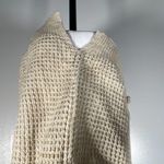 it's our time  Tan Lace Tie V Neck Waffle Knit Long Sleeve Pullover Sweater M Photo 7