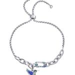 NWT Fine Silver Plated Blue Crystal
Hummingbird Charm Adjustable Bracelet. Photo 0