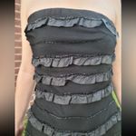 Vintage Black Tube Strapless Ruffle Tinsel Bari Jay Maxi Formal Dress Size 10 Photo 1