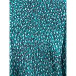 Talbots Womens 2X Blouse Teal Print LongSleeve Relaxed Fit Photo 2